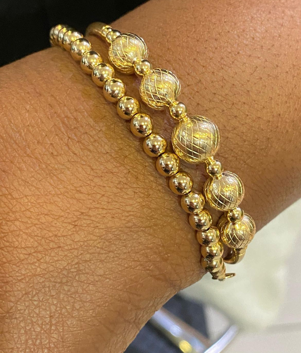 Smooth Gold Ball Bracelet & Necklace 2mm,3mm ,4mm, 5mm, 6mm ( Gold & Silver)