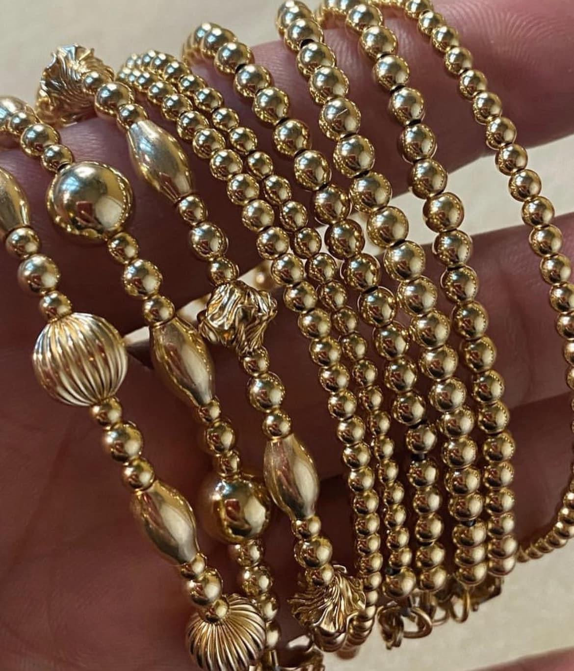 Smooth Gold Ball Bracelet & Necklace 2mm,3mm ,4mm, 5mm, 6mm ( Gold & Silver)
