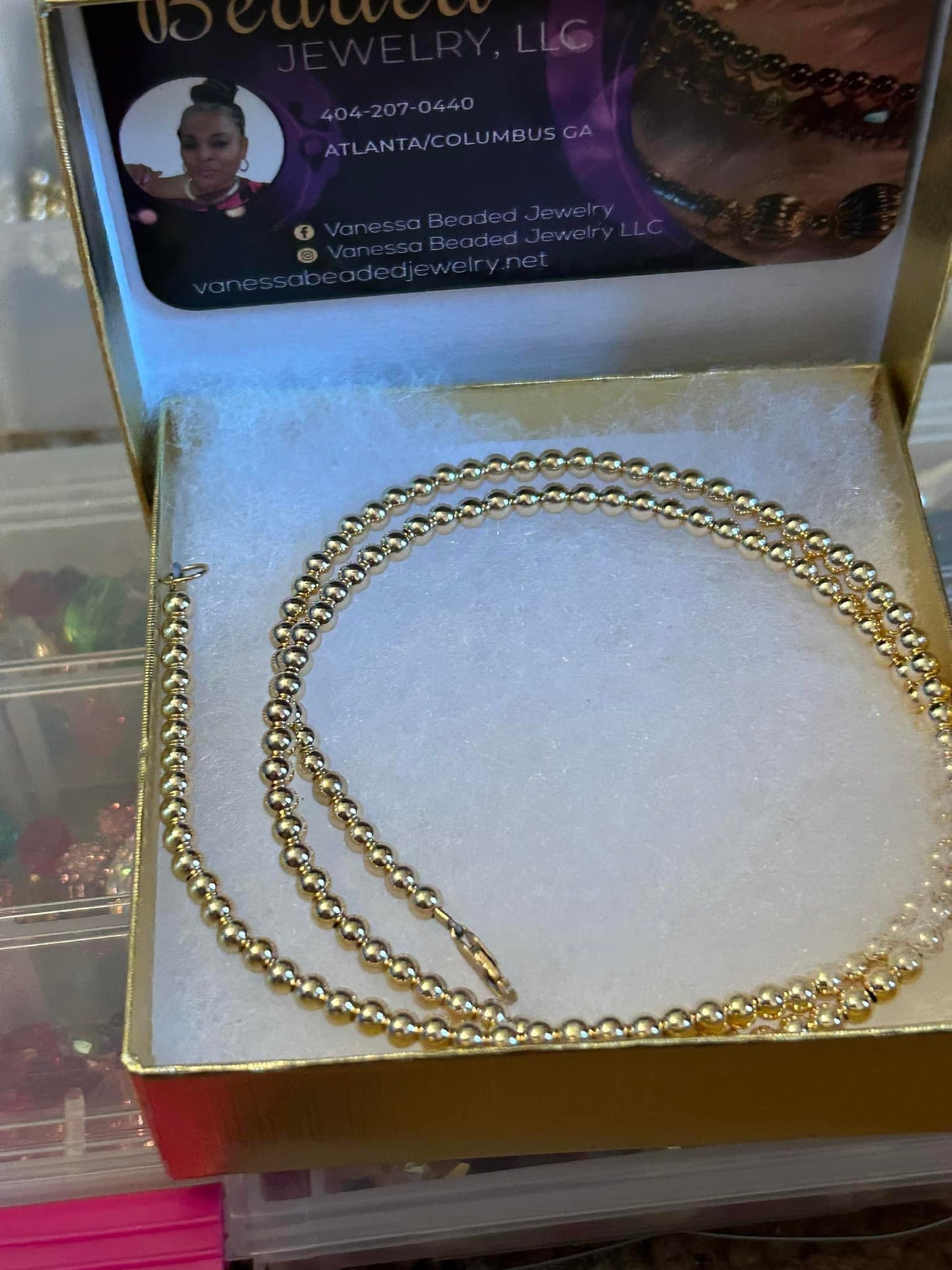 Smooth Gold Ball Bracelet & Necklace 2mm,3mm ,4mm, 5mm, 6mm ( Gold & Silver)