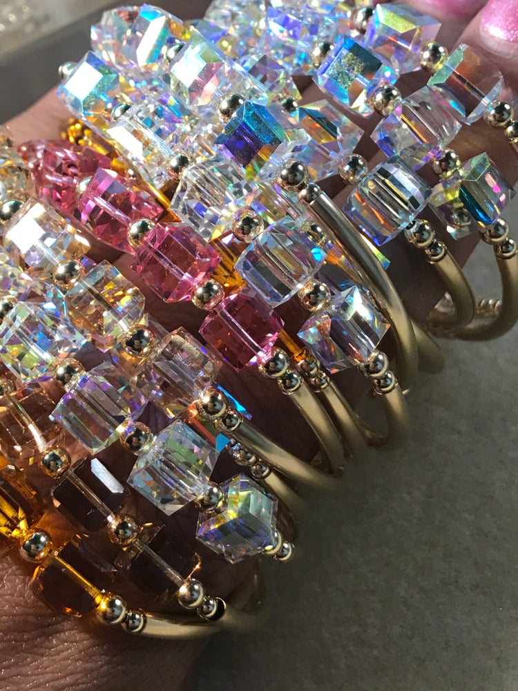 Swarovski AB Crystal Large Square Bangle