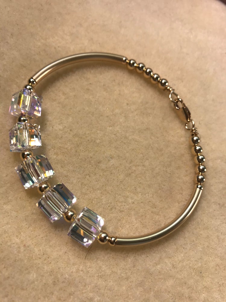 Swarovski AB Crystal Large Square Bangle