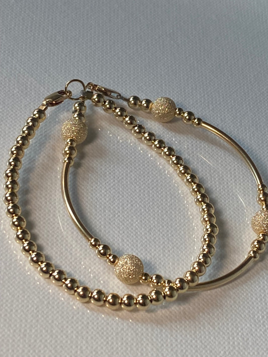 Dust Gold Ball Bracelet Set (2)