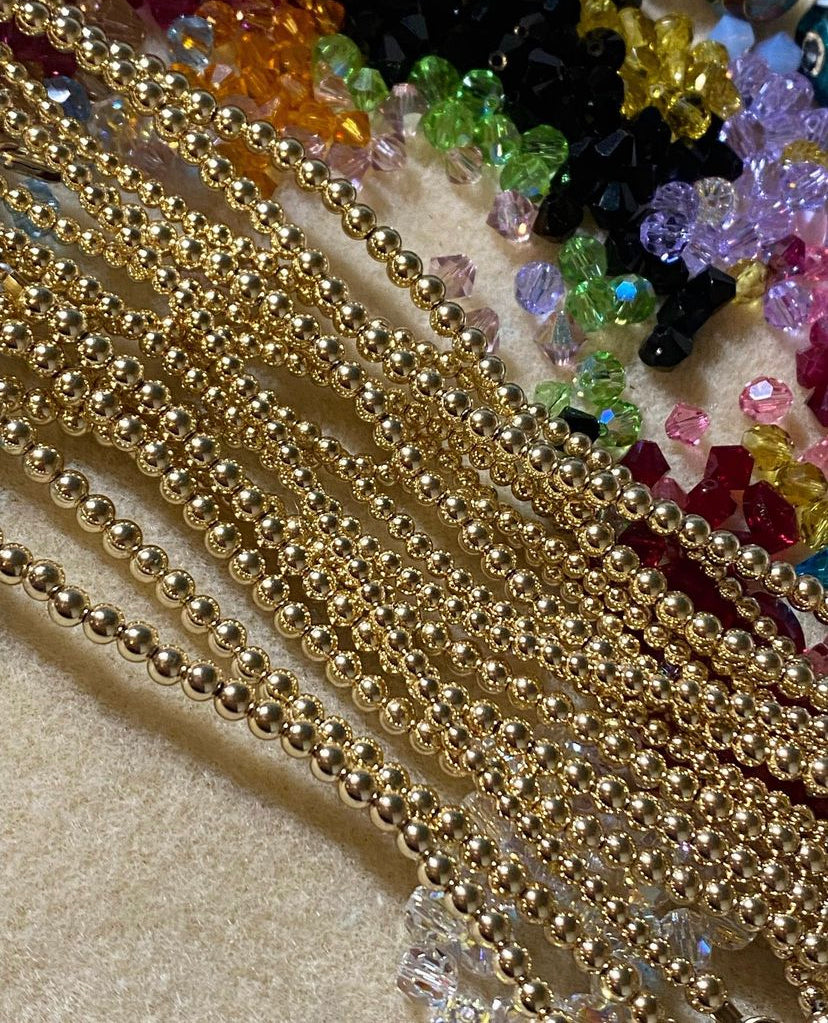Smooth Gold Ball Bracelet & Necklace 2mm,3mm ,4mm, 5mm, 6mm ( Gold & Silver)