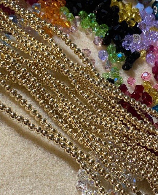 Smooth Gold Ball Bracelet & Necklace   2mm,3mm ,4mm, 5mm, 6mm ( Gold & Silver)