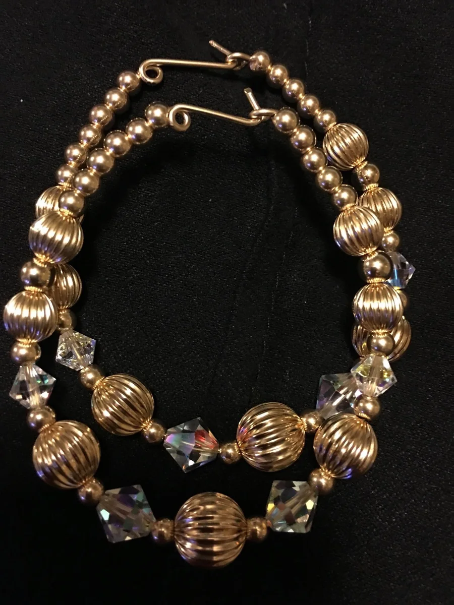 Swarovski Crystal Gold Designer Ball Earrings