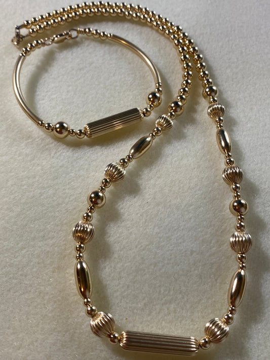 All Gold Necklace & Bangle (Set)