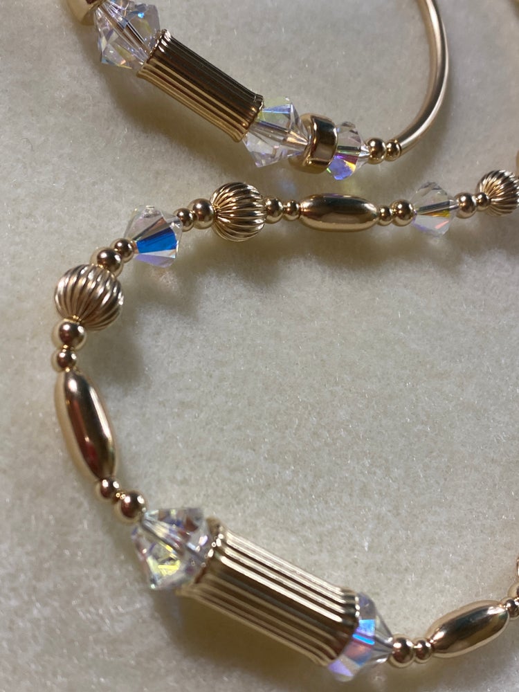 Necklace & Bangle Swarovski Crystal/ Gold Set