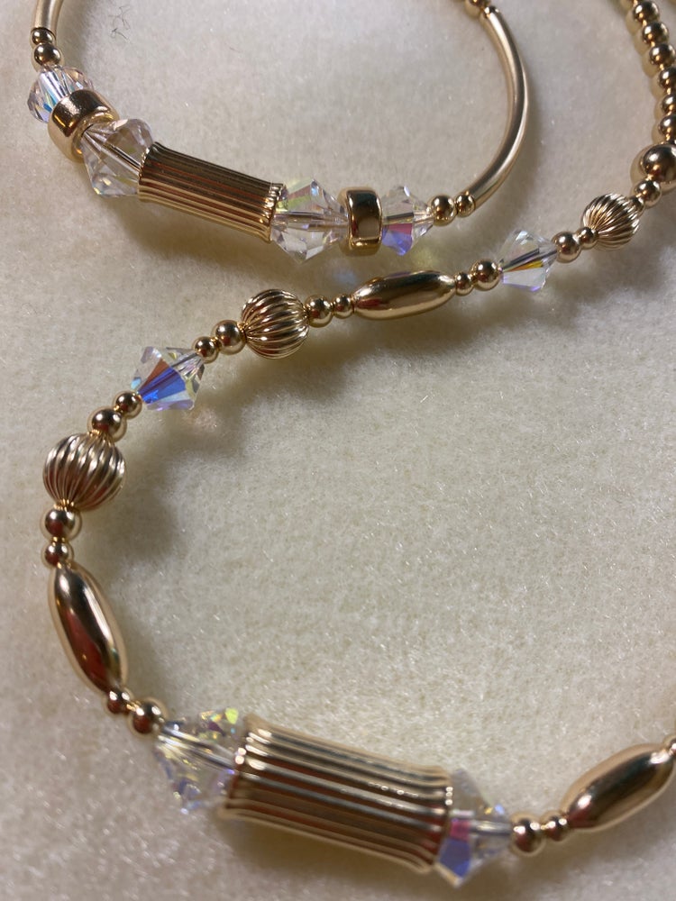 Necklace & Bangle Swarovski Crystal/ Gold Set