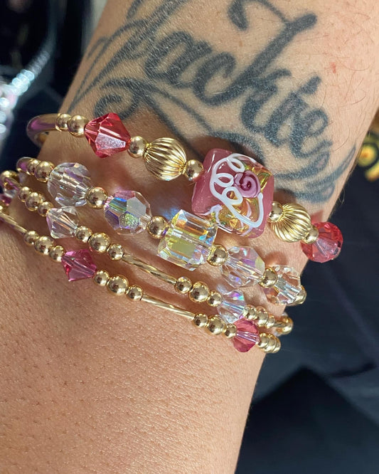 Pretty n Pink (4 piece Set ) 2 Bangles & 2 Bracelet