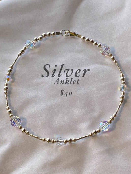 Silver Swarovski Crystal ANKLET