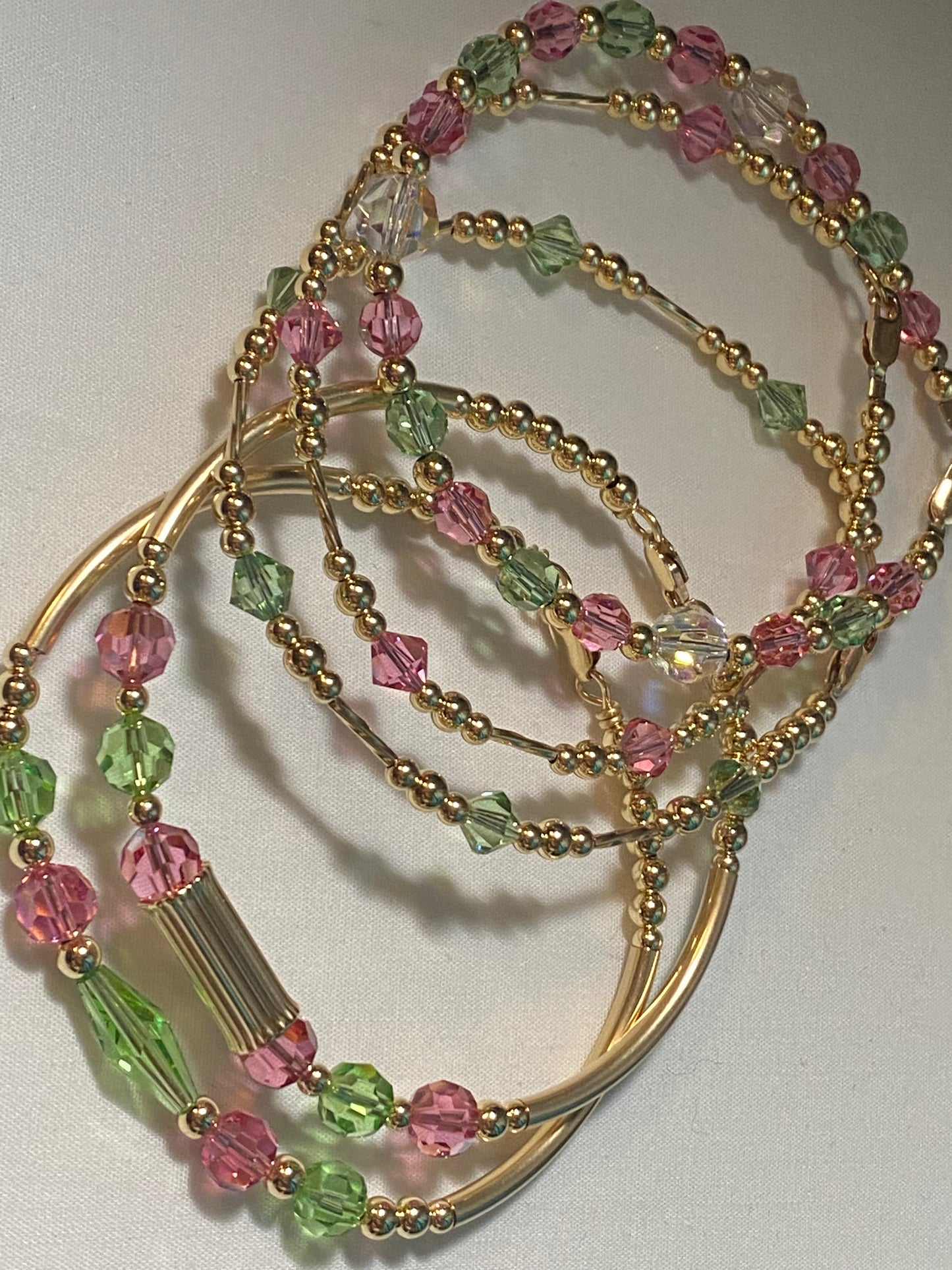 Swarovski Crystal Bracelet & Bangle 5 piece Set