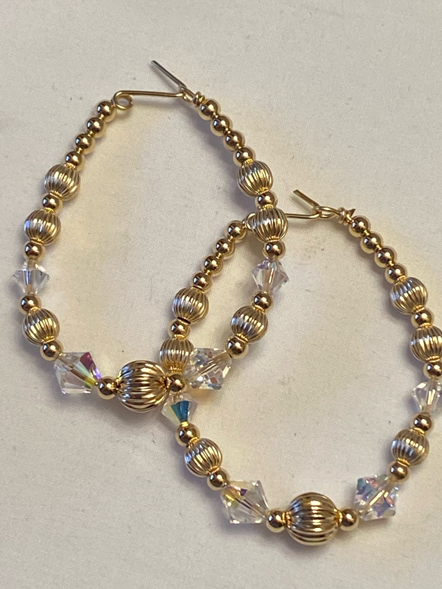 Swarovski Crystal Gold Designer Ball Earrings