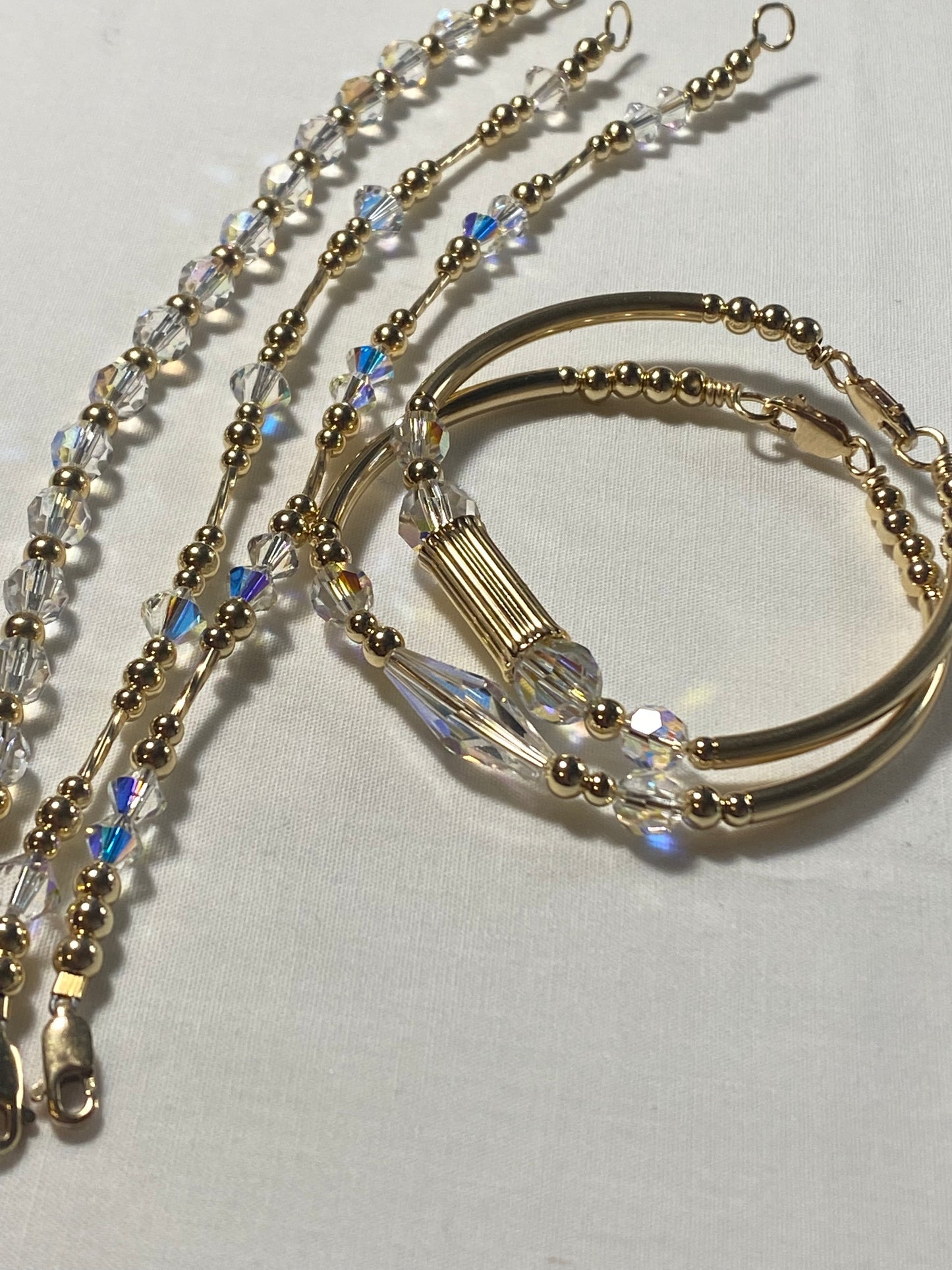 Swarovski Crystal Bracelet & Bangle 5 piece Set