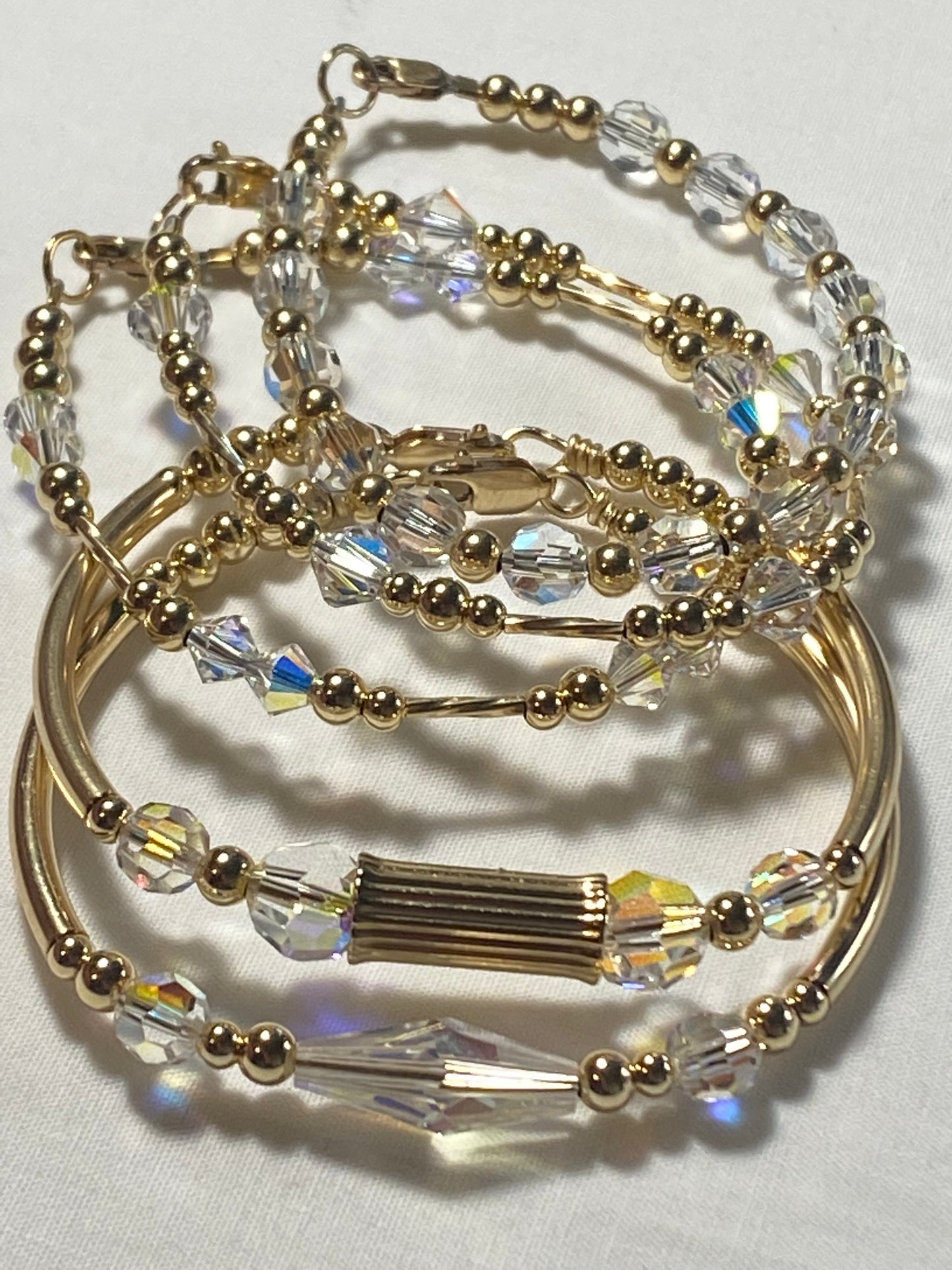 Swarovski Crystal Bracelet & Bangle 5 piece Set