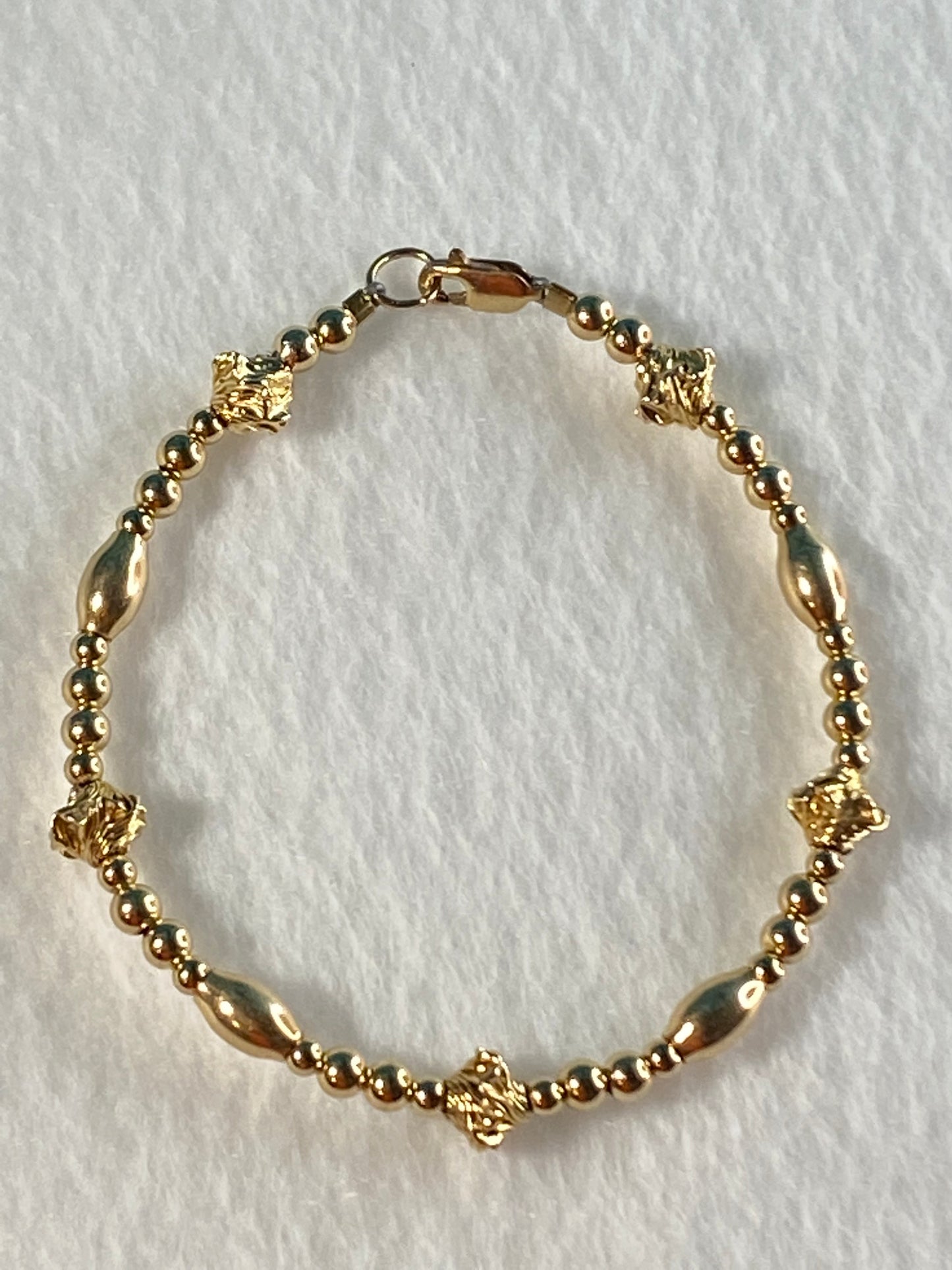 All Gold Twist Nugget Bracelet