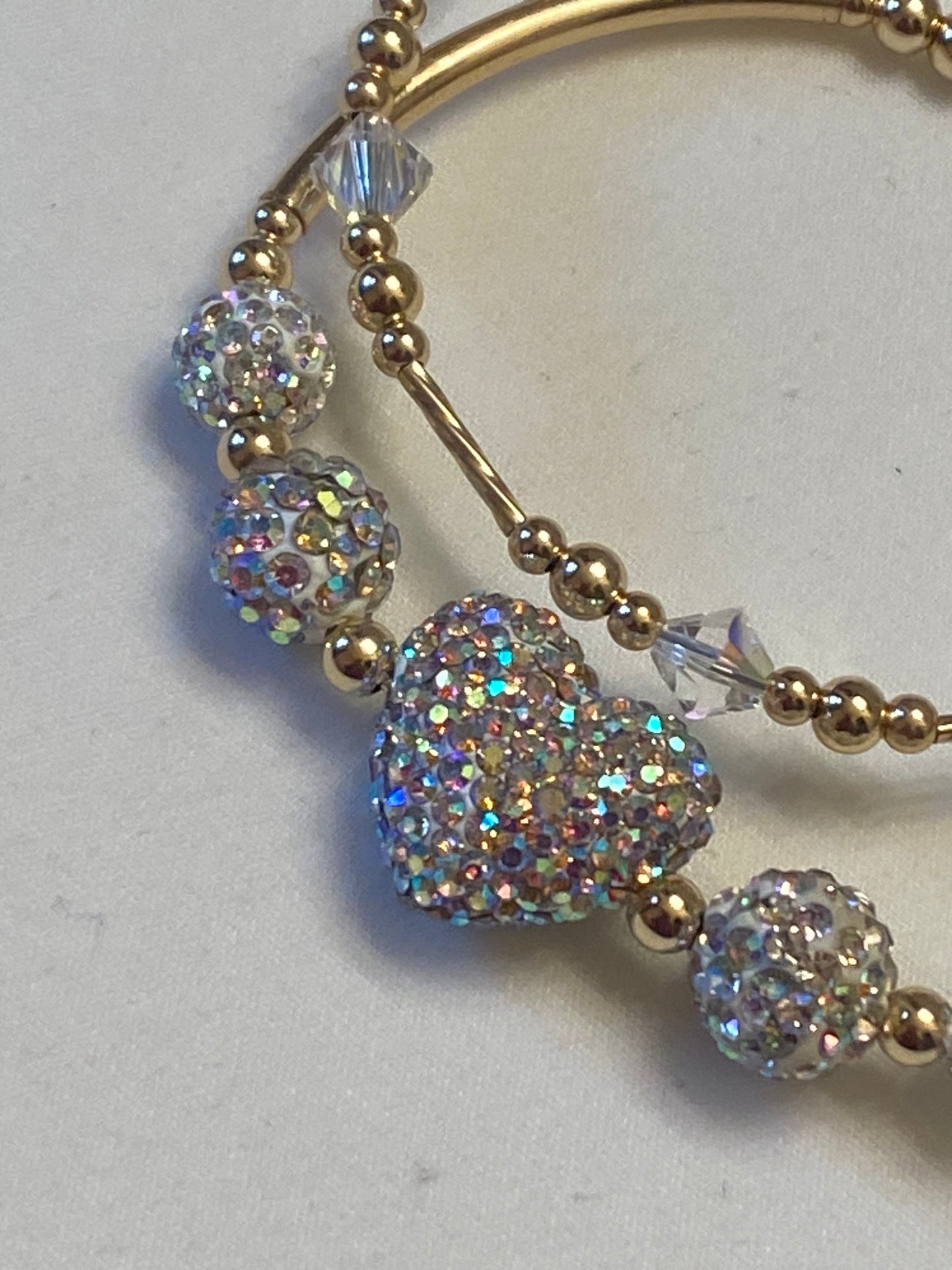 Bling Heart Bracelet & Bangle (Set 2) Gold & Silver
