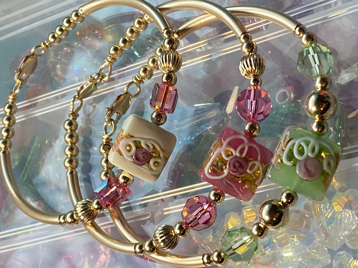 Candy Square w/ Swarovski Crystal 4 Colors