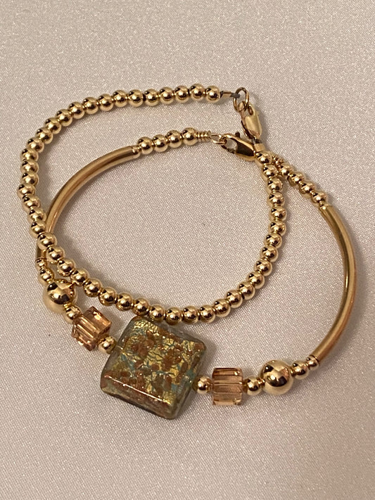 Light topaz Swarovski Bangle & Bracelet Set