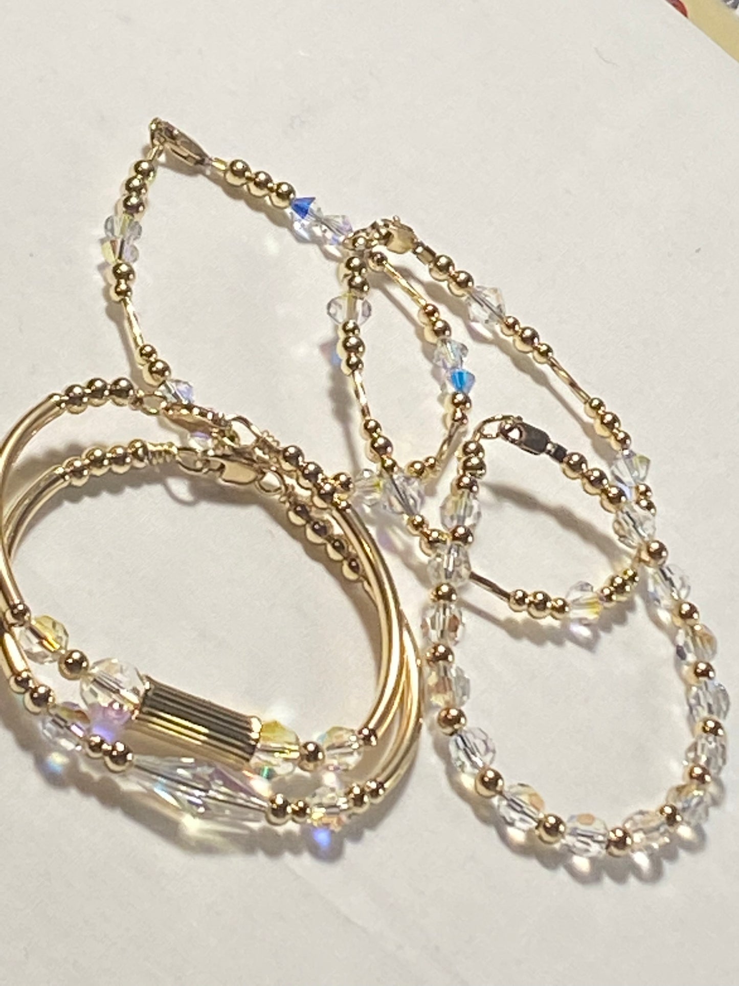 Swarovski Crystal Bracelet & Bangle 5 piece Set