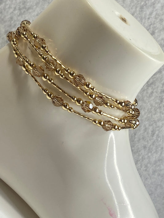 Anklet Swarovski Crystal Light Topaz (1)