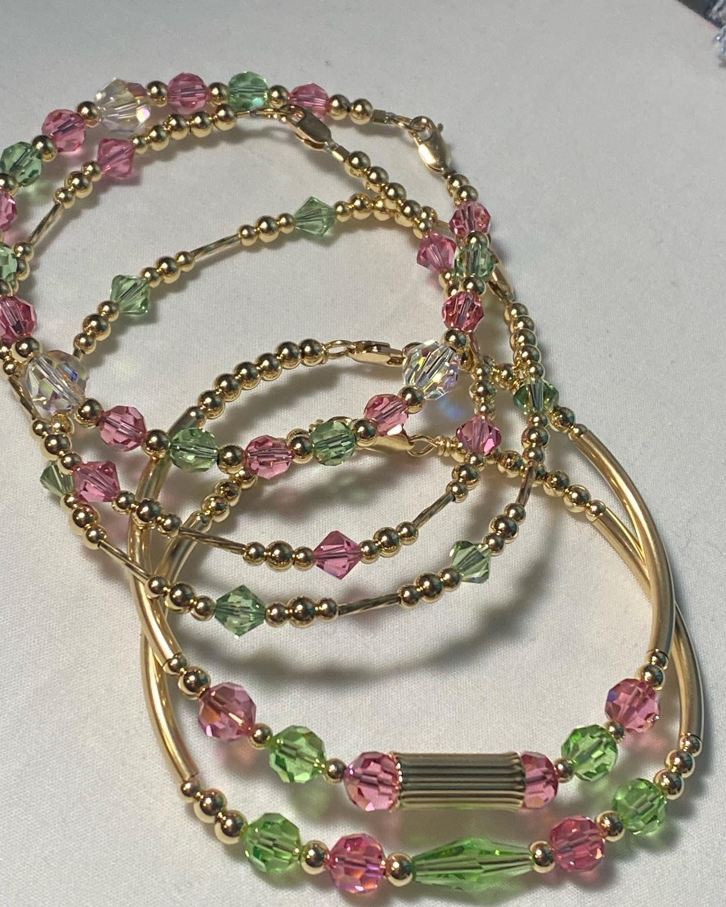 Swarovski Crystal Bracelet & Bangle 5 piece Set