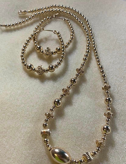 Twist Nugget Necklace & Earrings Set