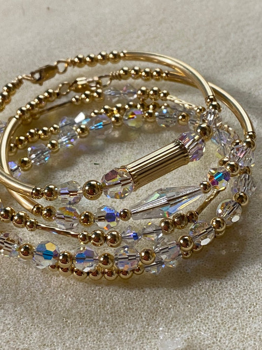 Swarovski Crystal Bracelet & Bangle 5 piece Set