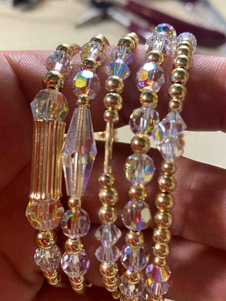 Swarovski Crystal Bracelet & Bangle 5 piece Set