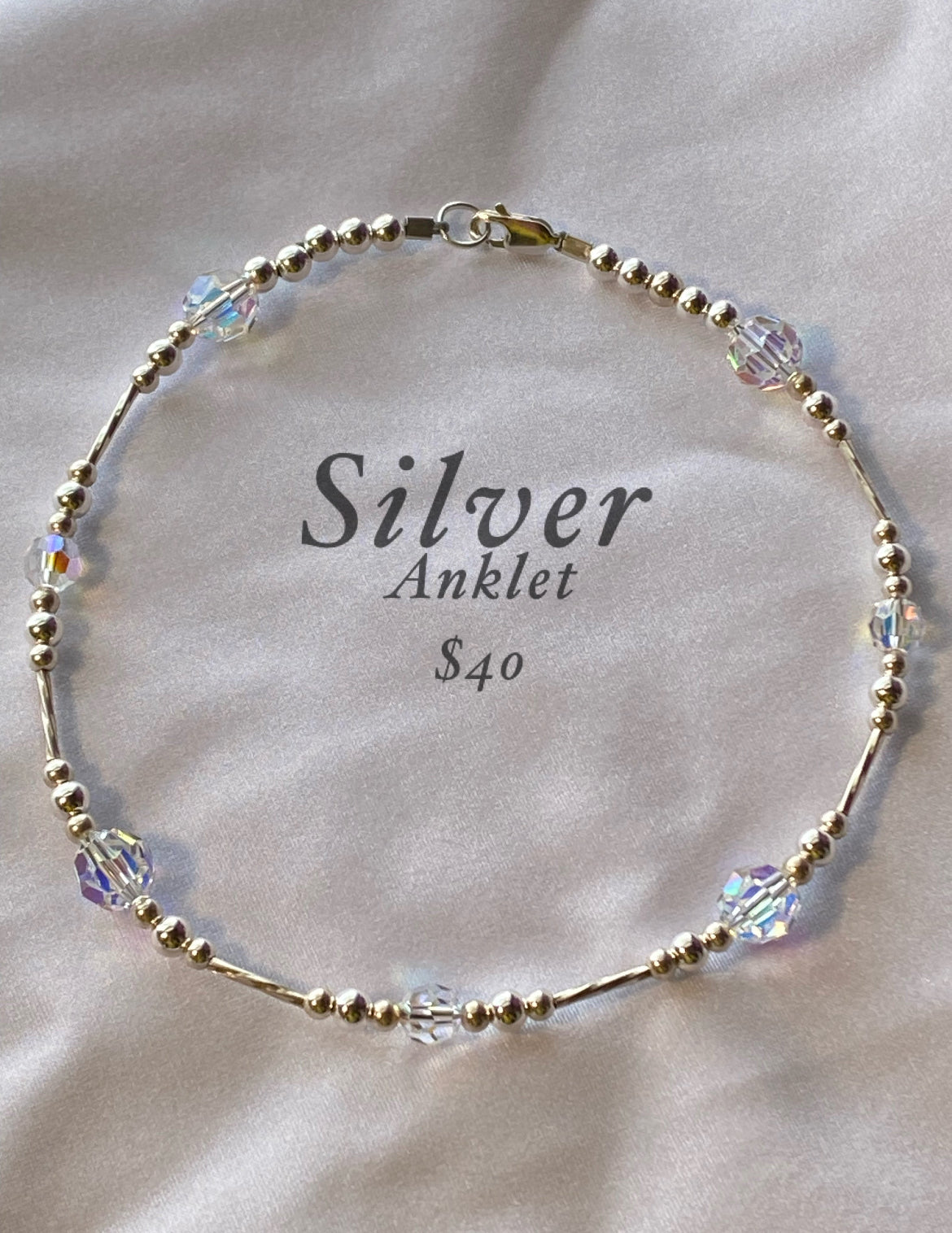 Swarovski Crystal Anklet AB Clear (Gold & Silver)