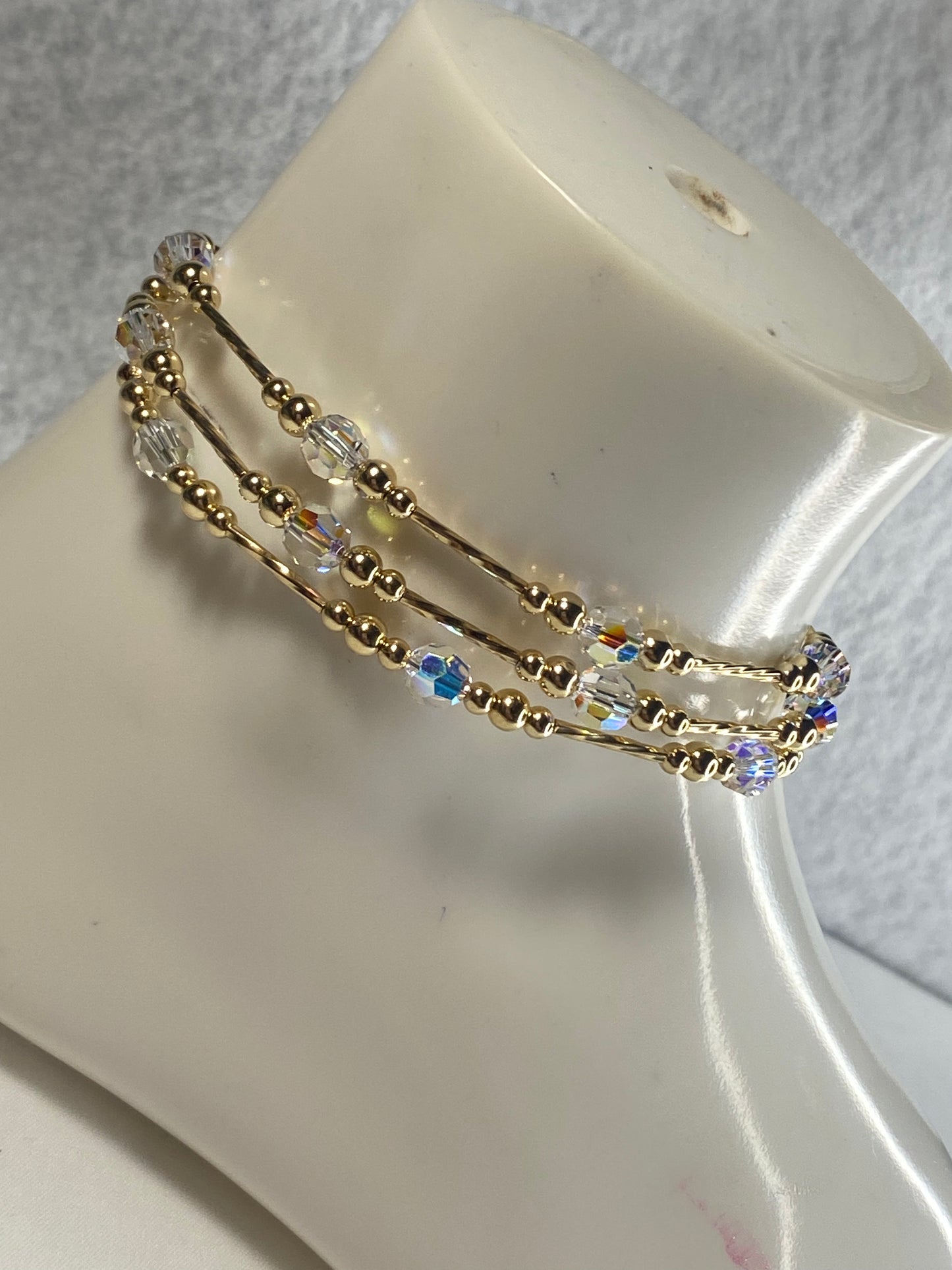 Swarovski Crystal Anklet AB Clear (Gold & Silver)