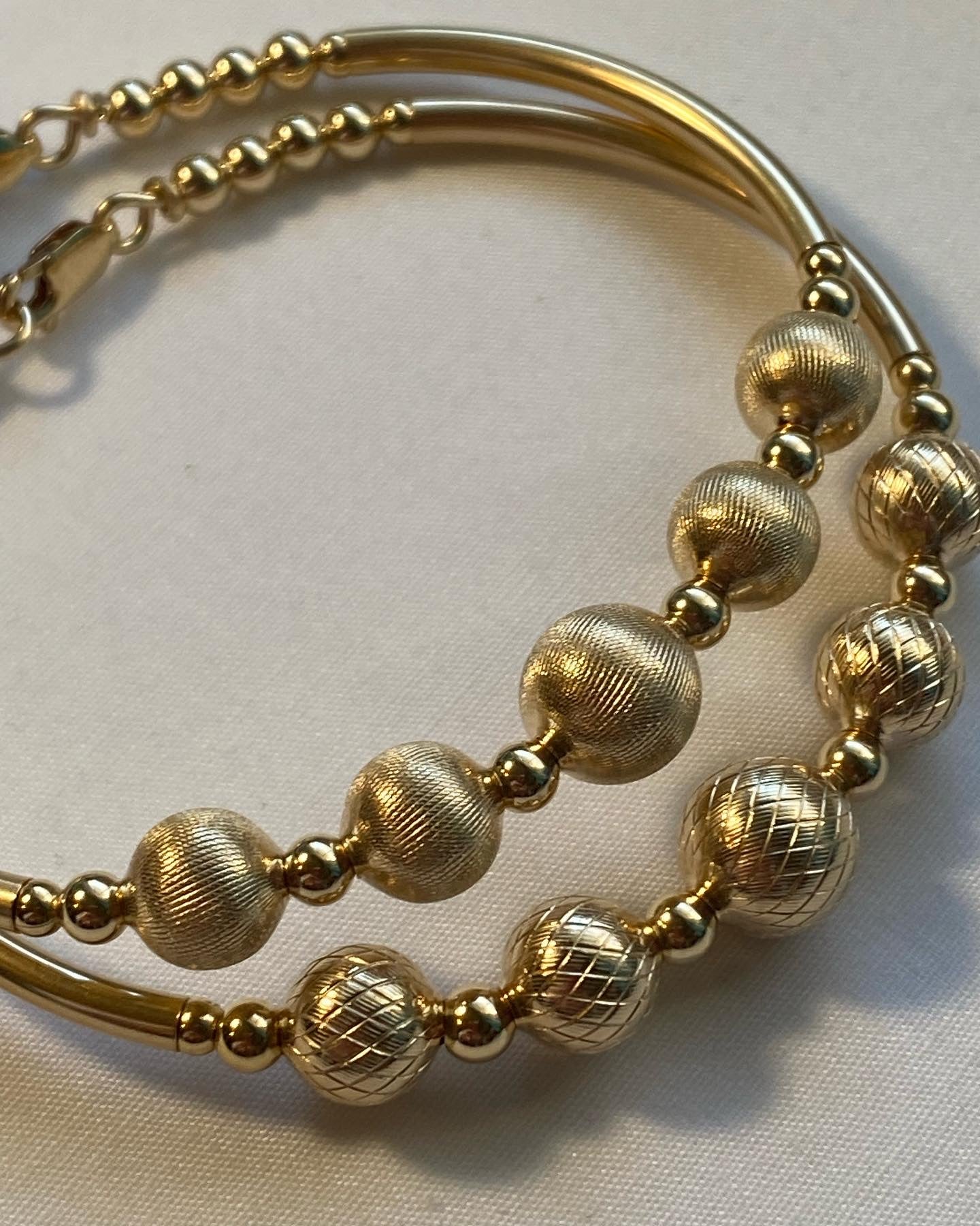 Gold Designer Ball Bangle (1)