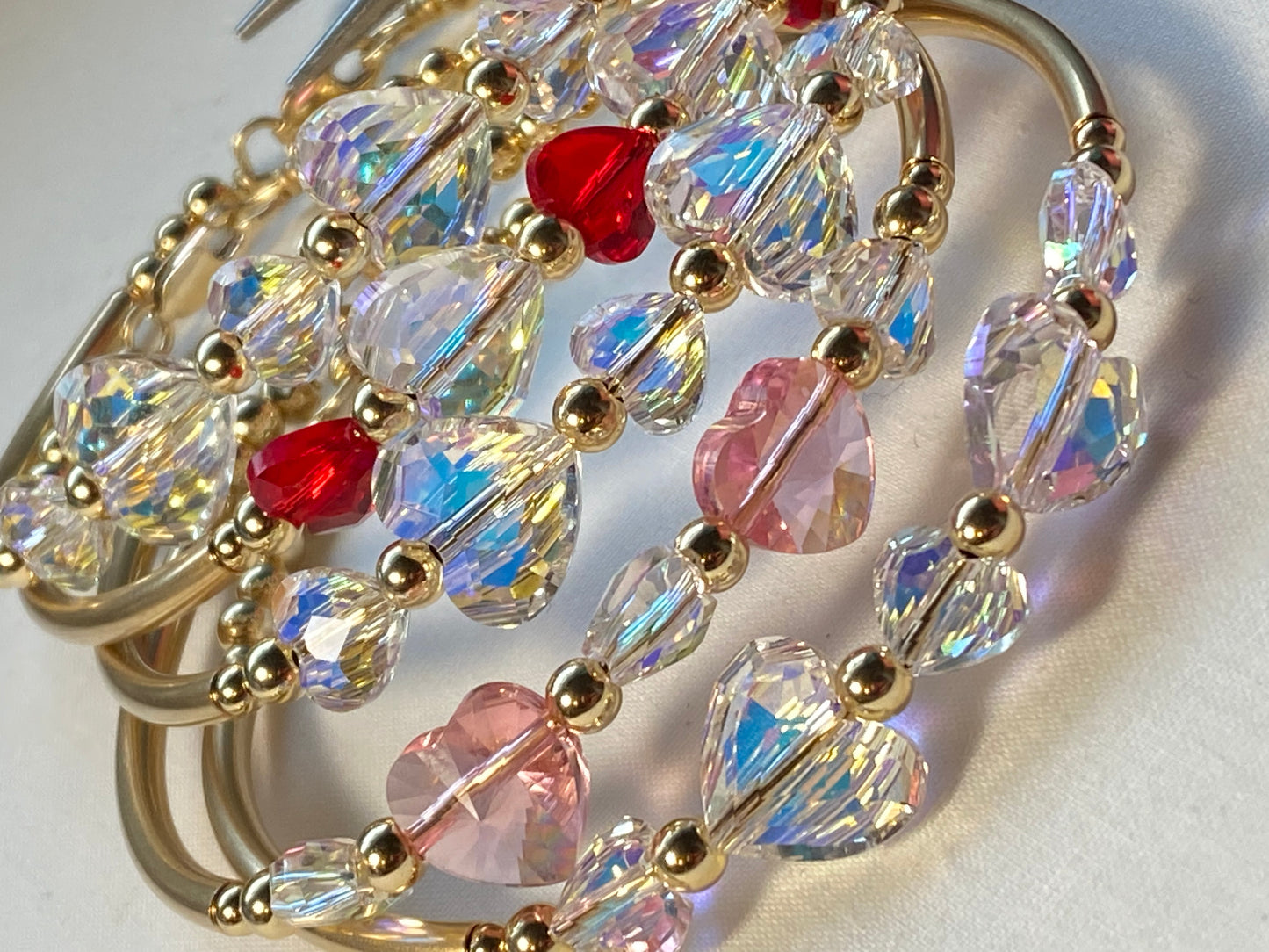 Swarovski Crystal Heart Bangle ( 3 Colors)