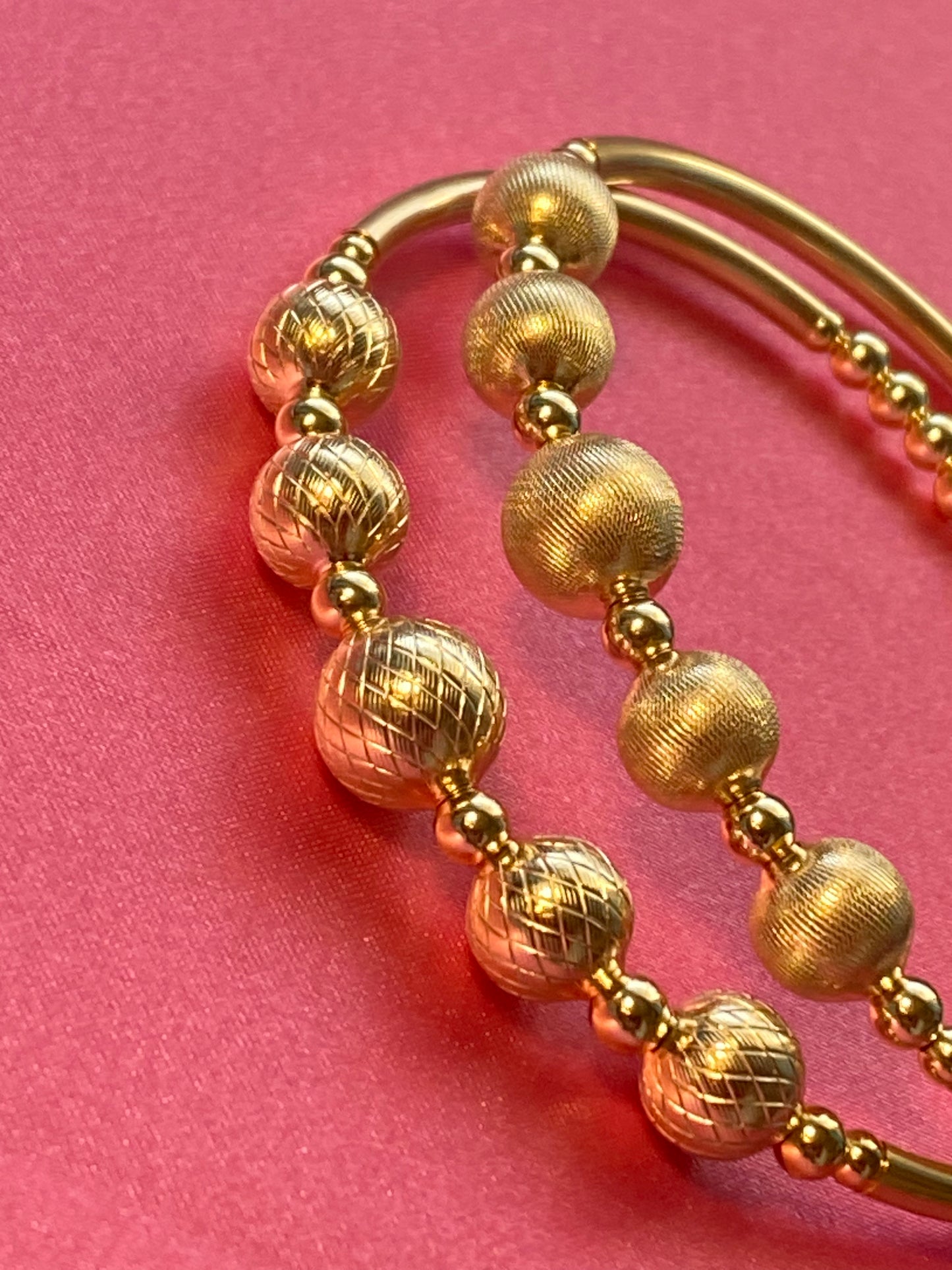 Gold Designer Ball Bangle (1)