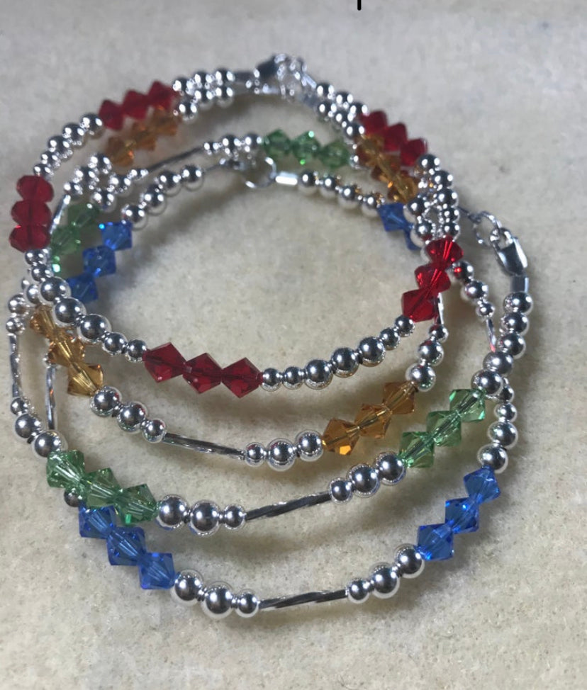 Designer Heidi Daus Blue Swarovski Crystals, Faceted Beads & Lucite - Ruby  Lane