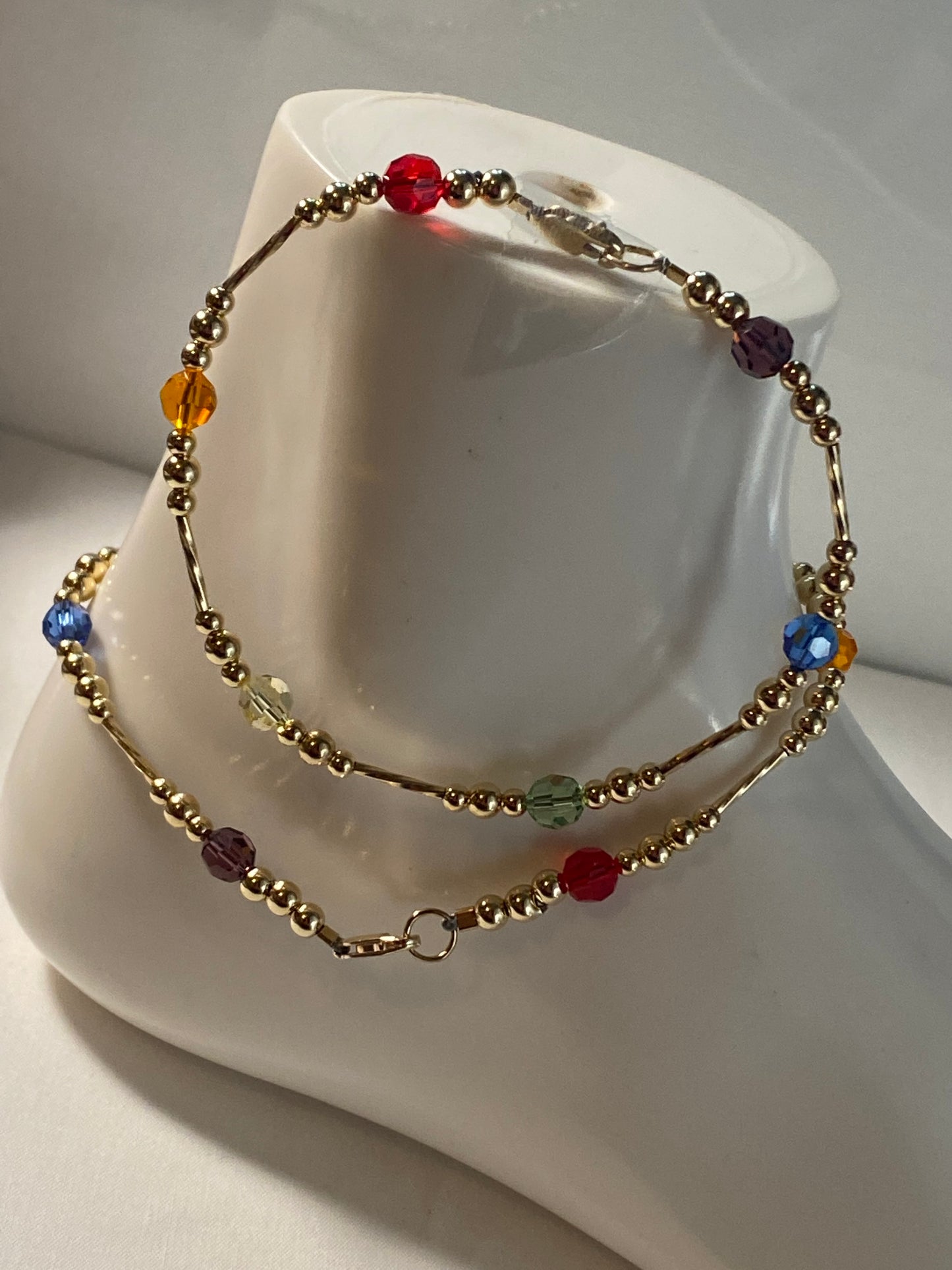 Rainbow Pride Swarovski Crystal Anklet & Bracelet Set