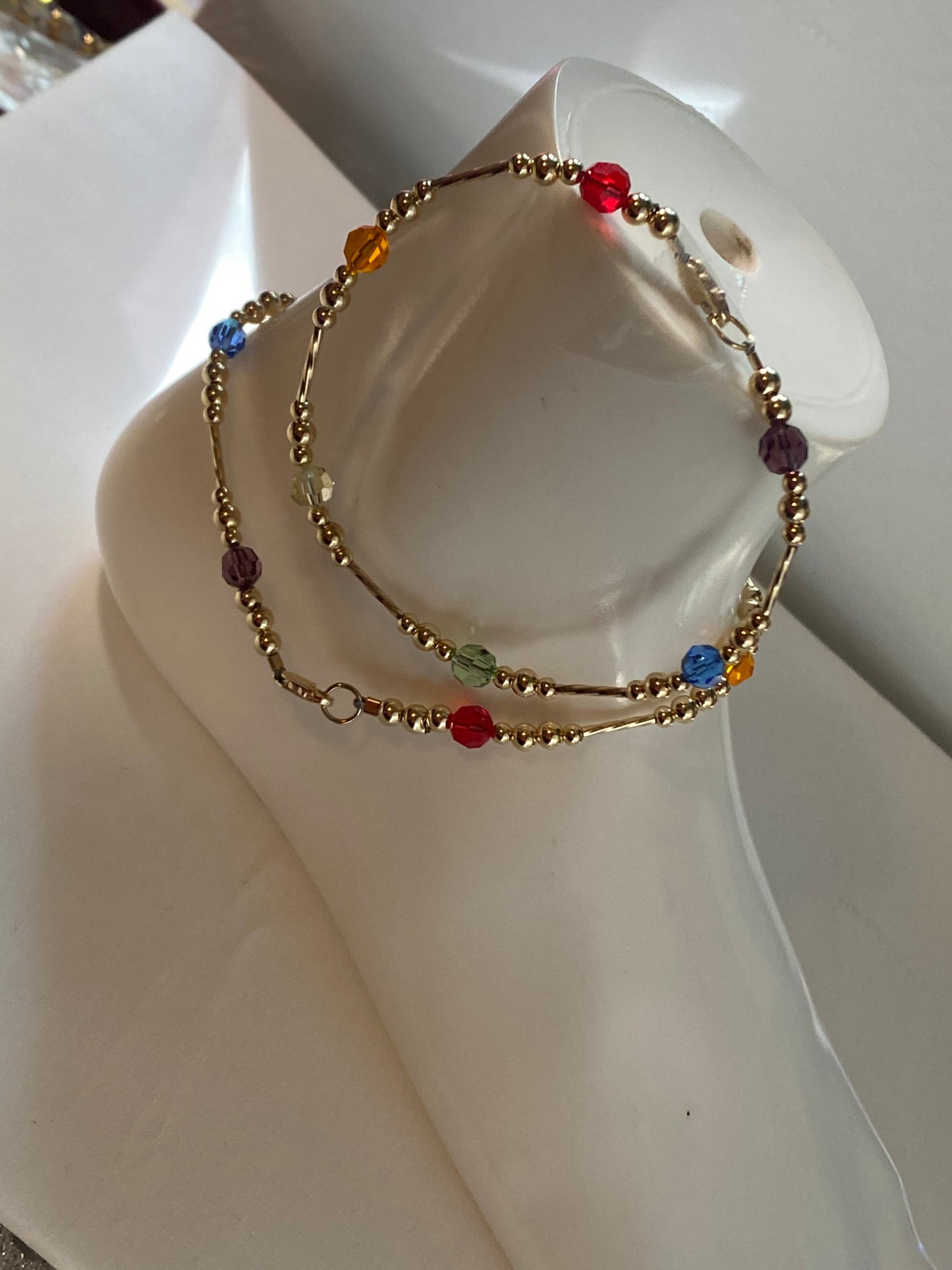 Rainbow Pride Swarovski Crystal Anklet & Bracelet Set