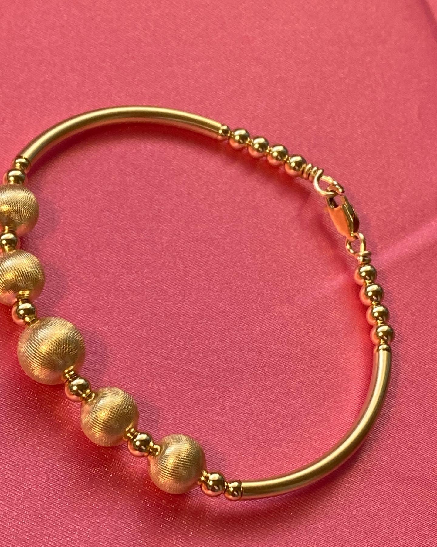 Gold Designer Ball Bangle (1)