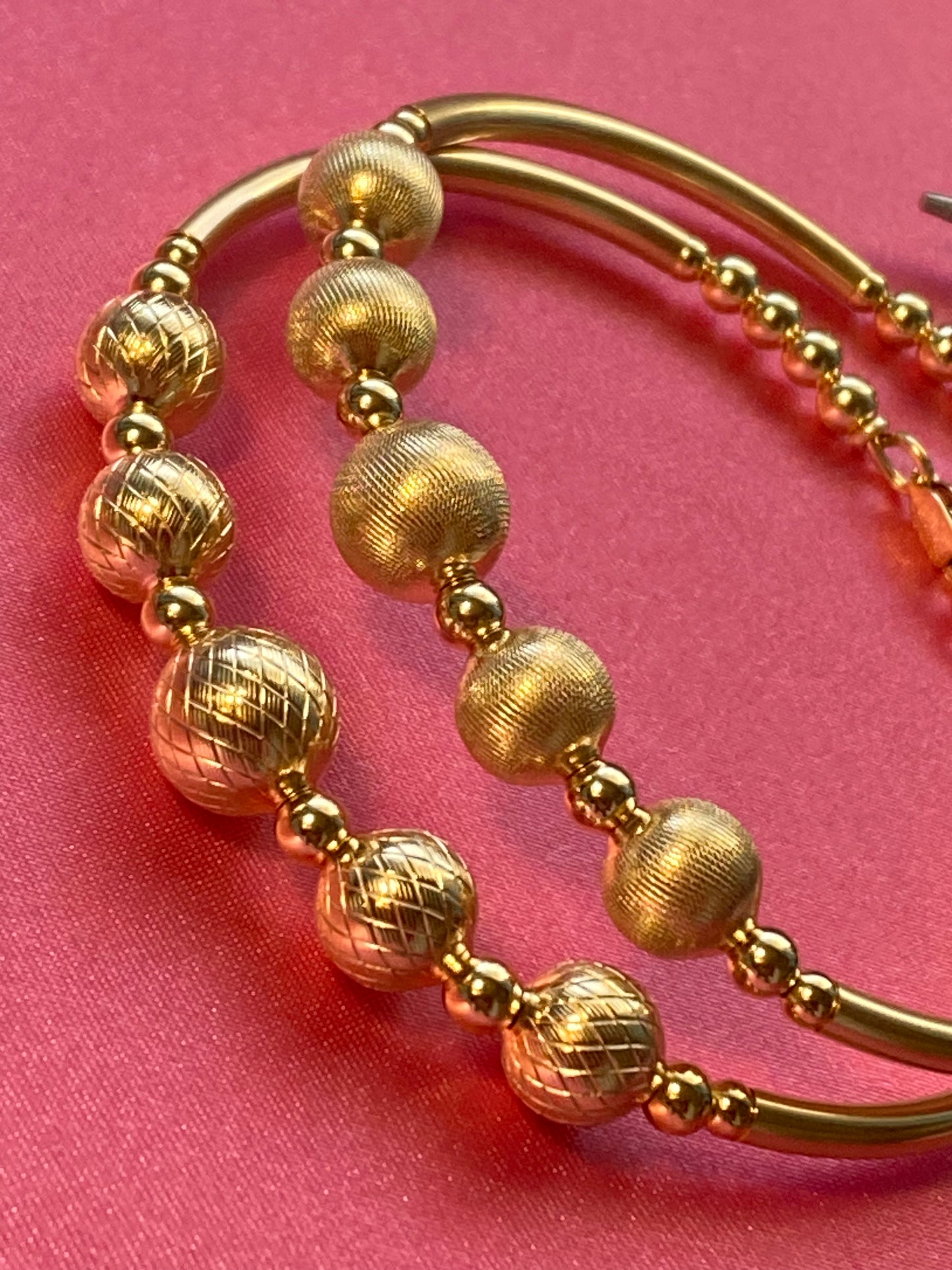 Gold Designer Ball Bangle (1)