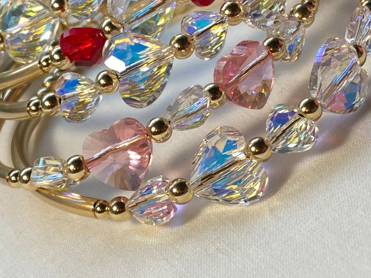 Swarovski Crystal Heart Bangle ( 3 Colors)