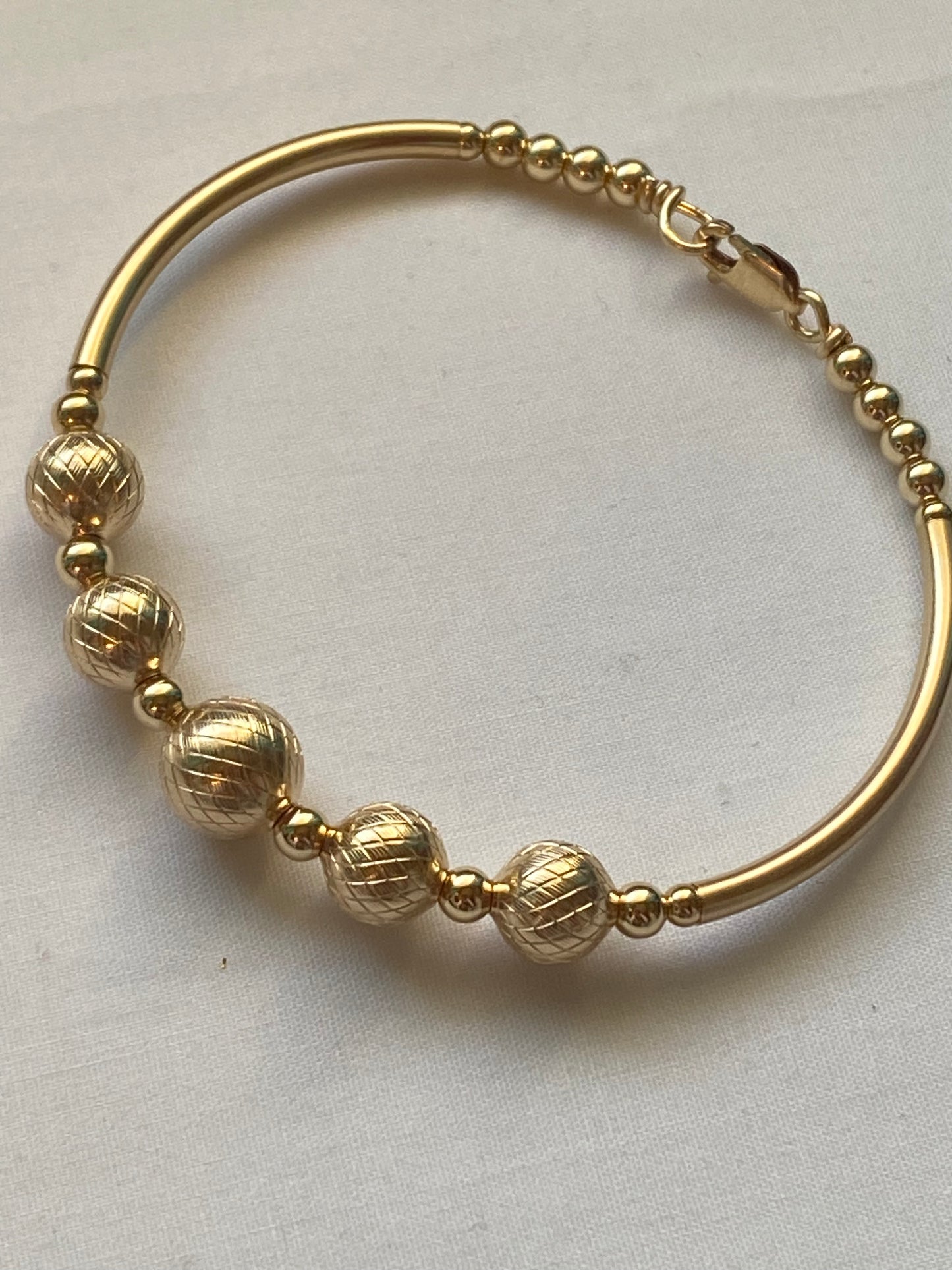 Gold Designer Ball Bangle (1)