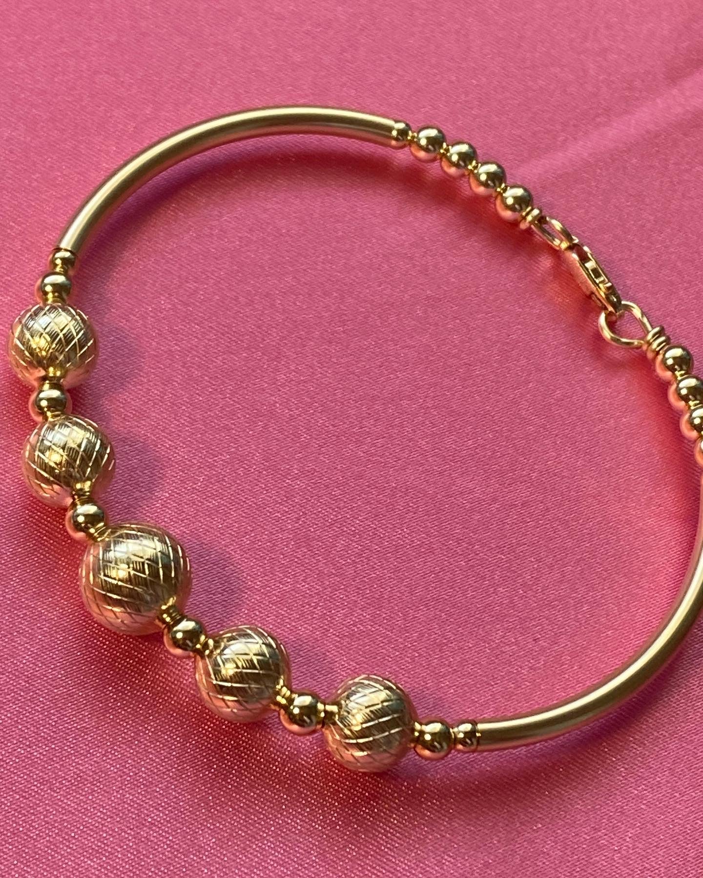 Gold Designer Ball Bangle (1)