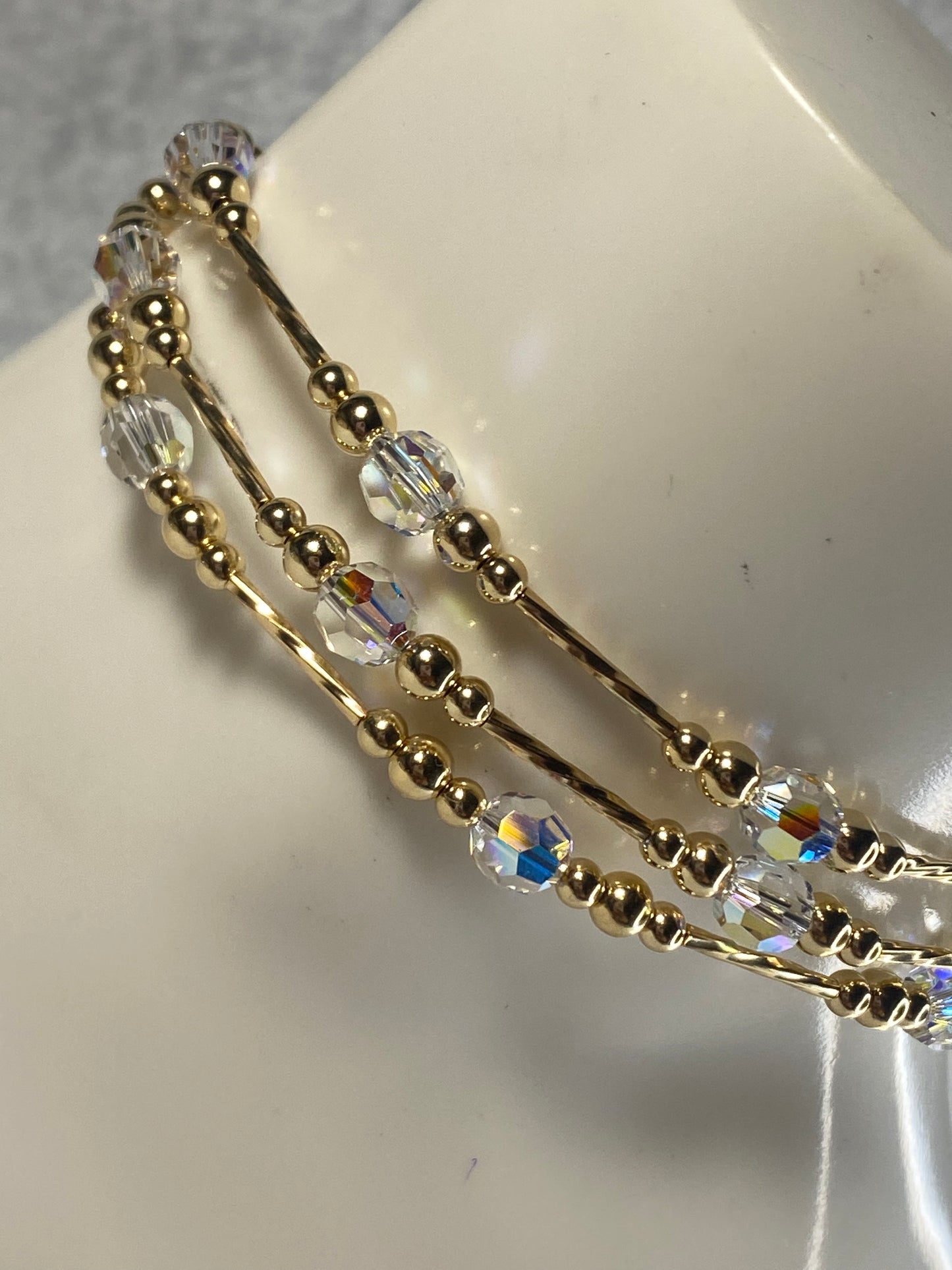 Swarovski Crystal Anklet AB Clear (Gold & Silver)