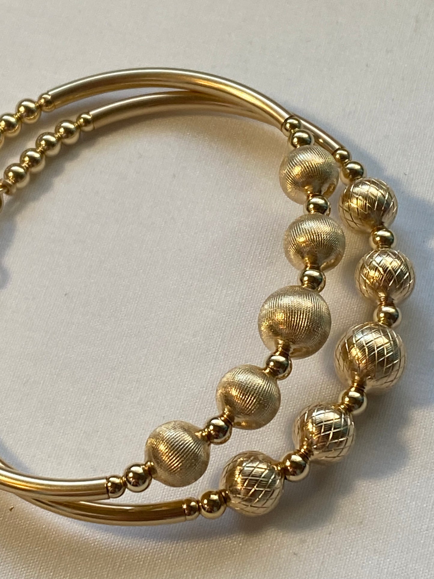 Gold Designer Ball Bangle (1)