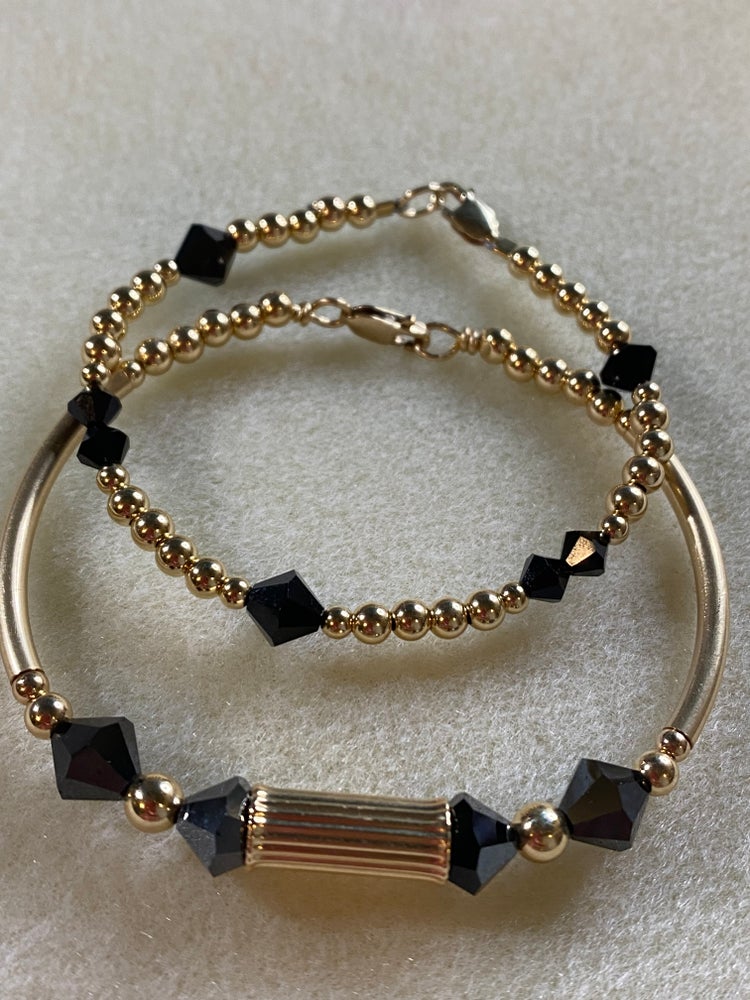 Swarovski Crystal Oynx  Bracelet & Bangle (Set)